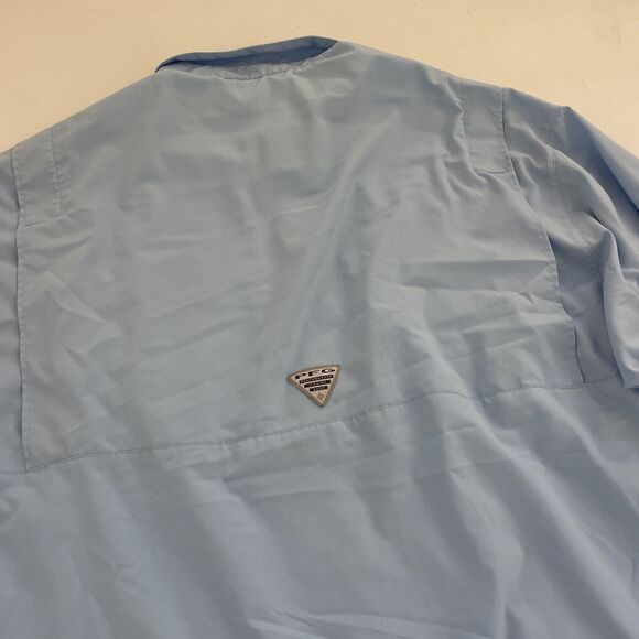Columbia PFG Shirt Mens XXL Light Blue Tamiami Omni Shade Vented Hiking UPF 40 - Picture 5 of 9